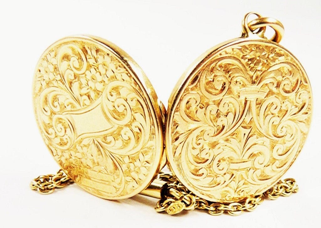 Fully Hallmarked 15 Carat Gold Antique Locket Necklace