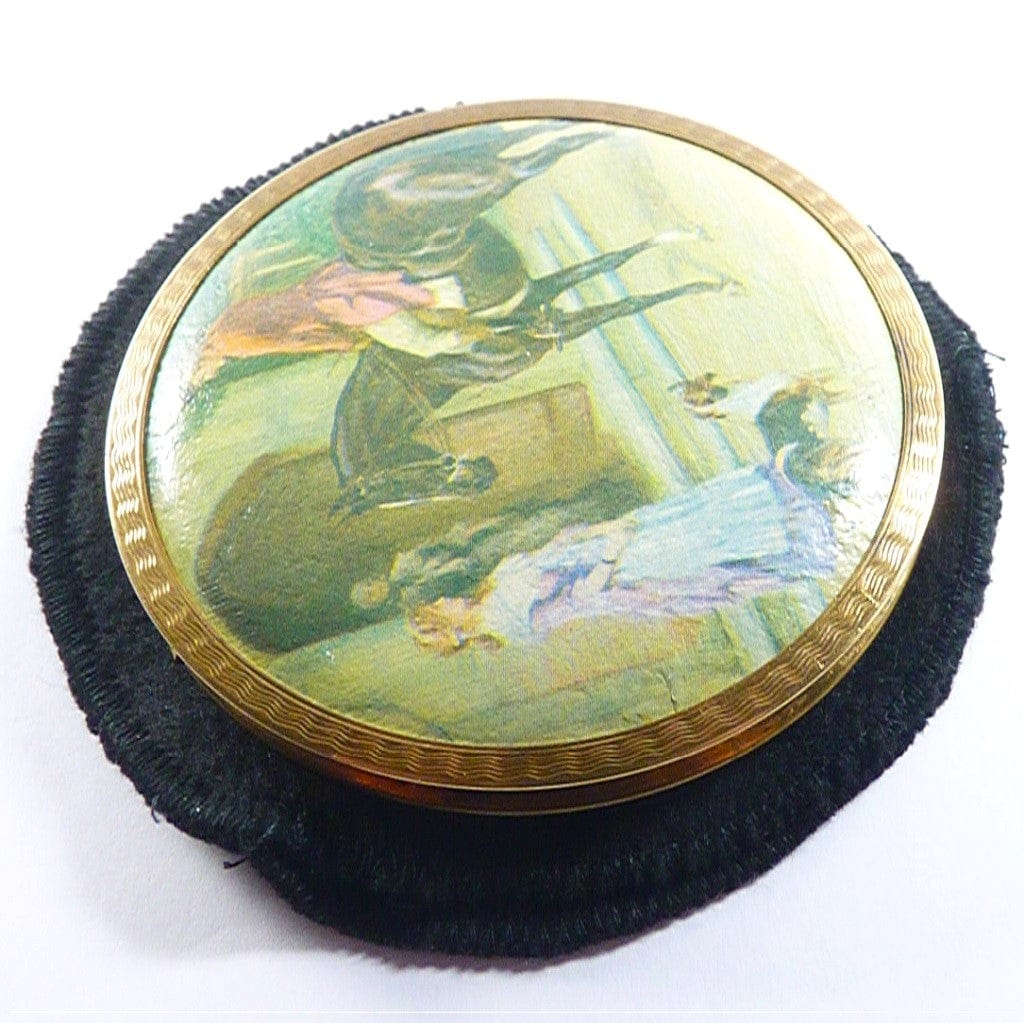 Georgian Oil Painting Style Vintage Compact Mirror