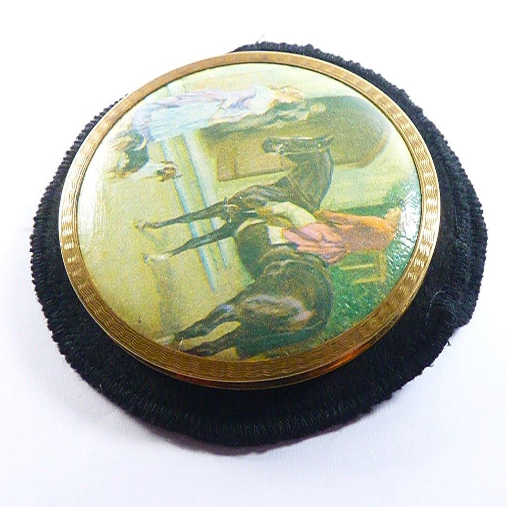 Georgian Style Oil Painting Stratton Compact Mirror