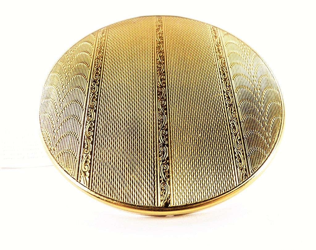Gilded Brass 1950s Mirror Compact