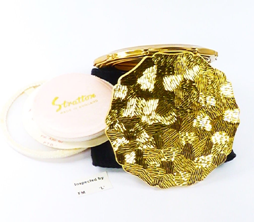 Gold Plated Glitzy Stratton Makeup Compact