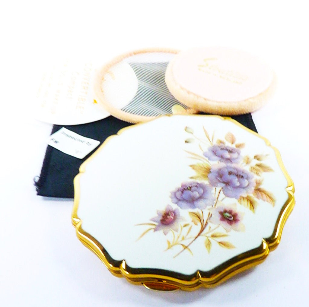 Gold Purple And Brown Handbag Mirror Compact