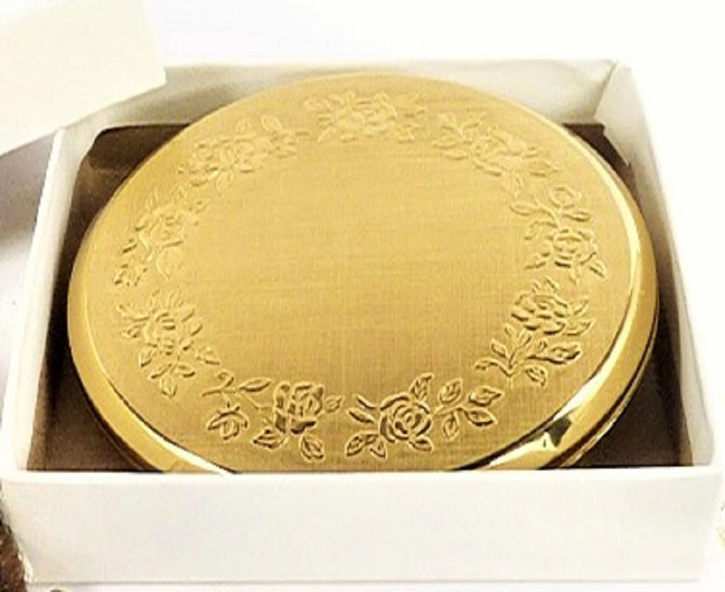 Gold Roses Powder Compact