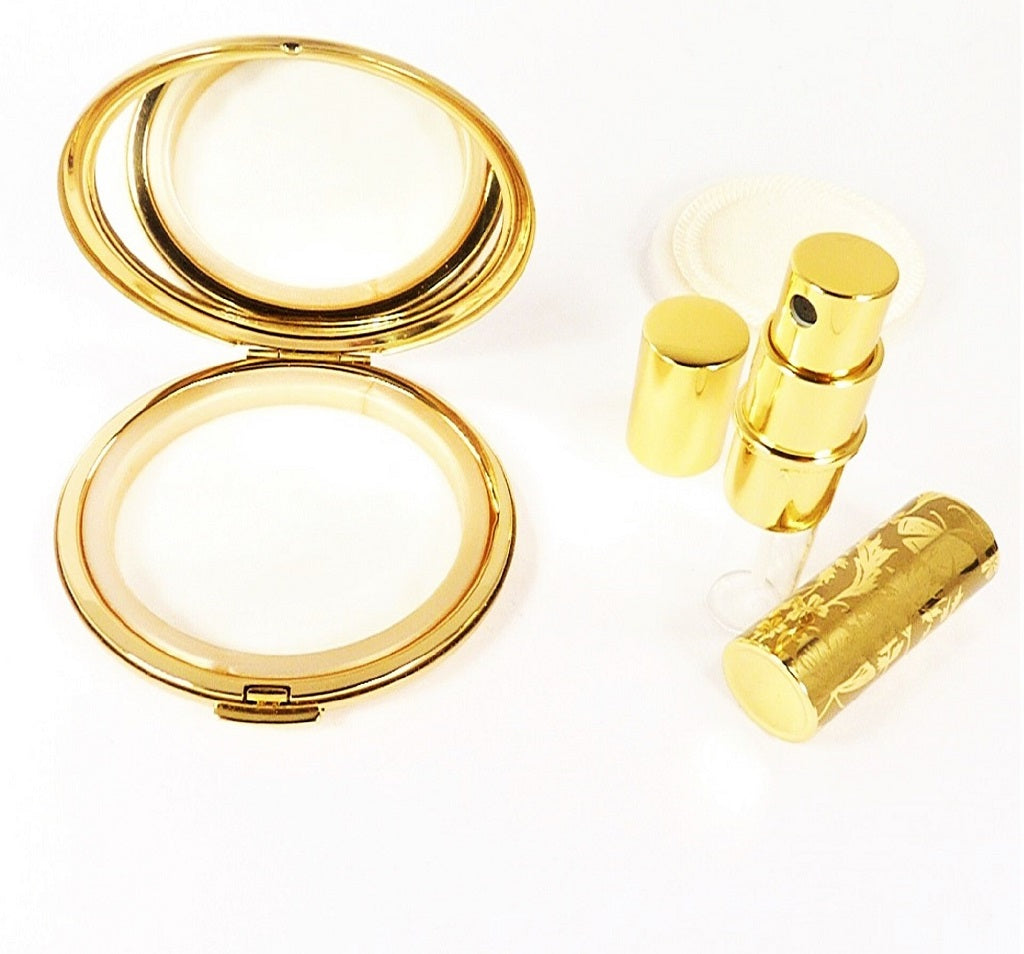 Golden Butterfly Compact Mirror Vanity Set