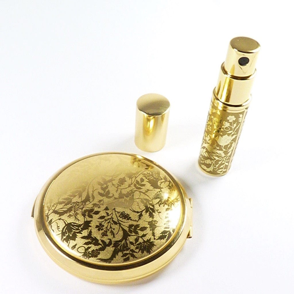 Golden Floral Refillable Foundation Compact