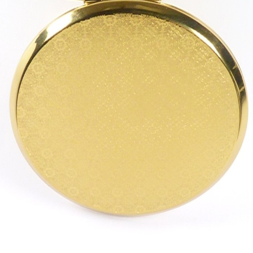 Golden Flower Pattern Compact Mirror