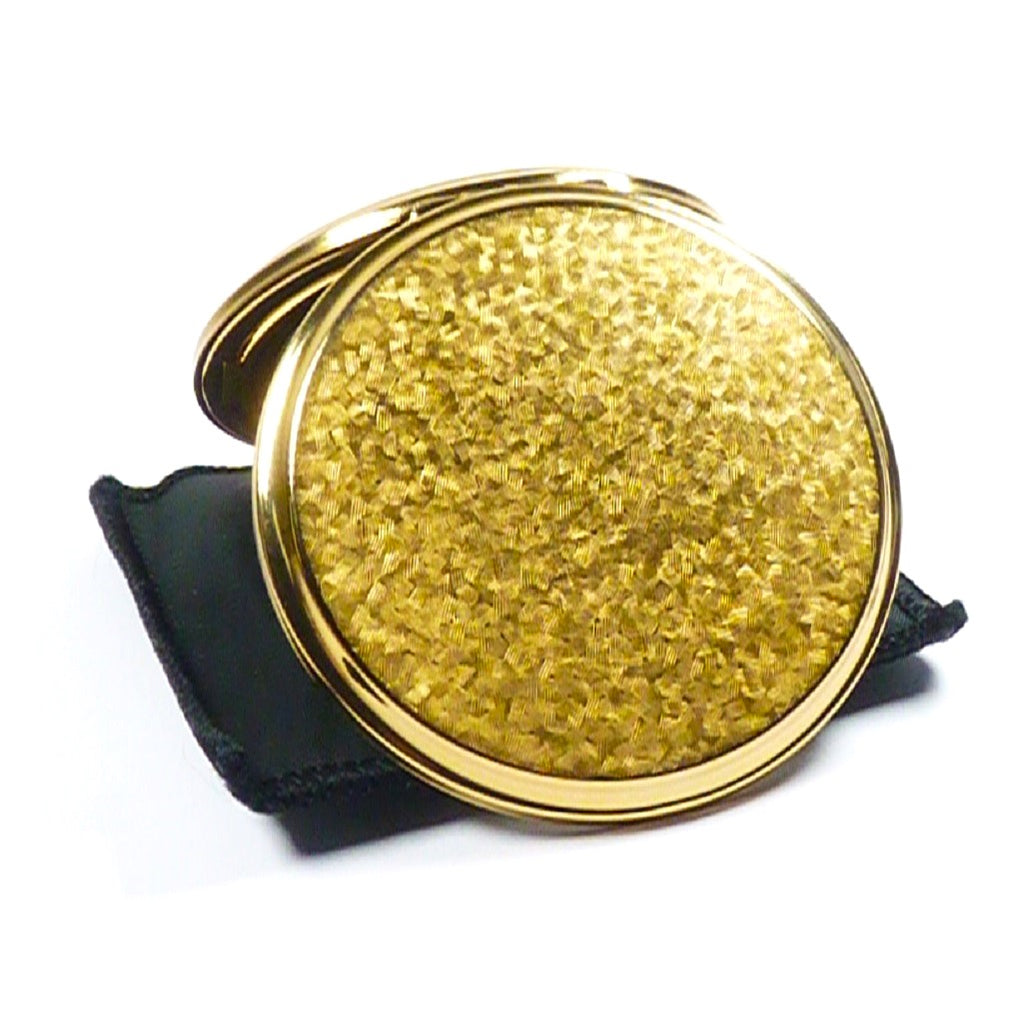 Vintage Golden Makeup Mirror Compact For Rimmel Natural Bronzer