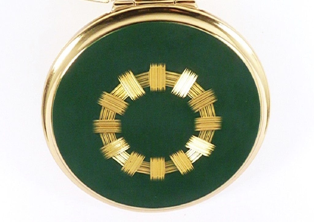 Green And Gold Stratton Powder Compact