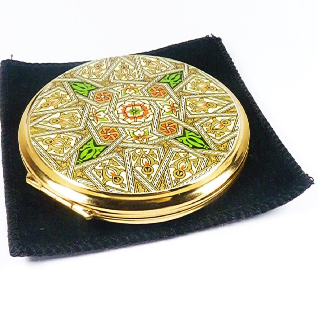 Green Gold White Makeup Compact
