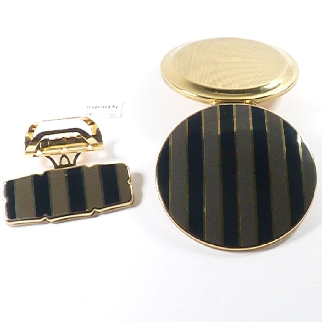 Stratton Grey Rare Boxed Black Gold Grey Enamel Stratton Vanity Set 1970s – The ...