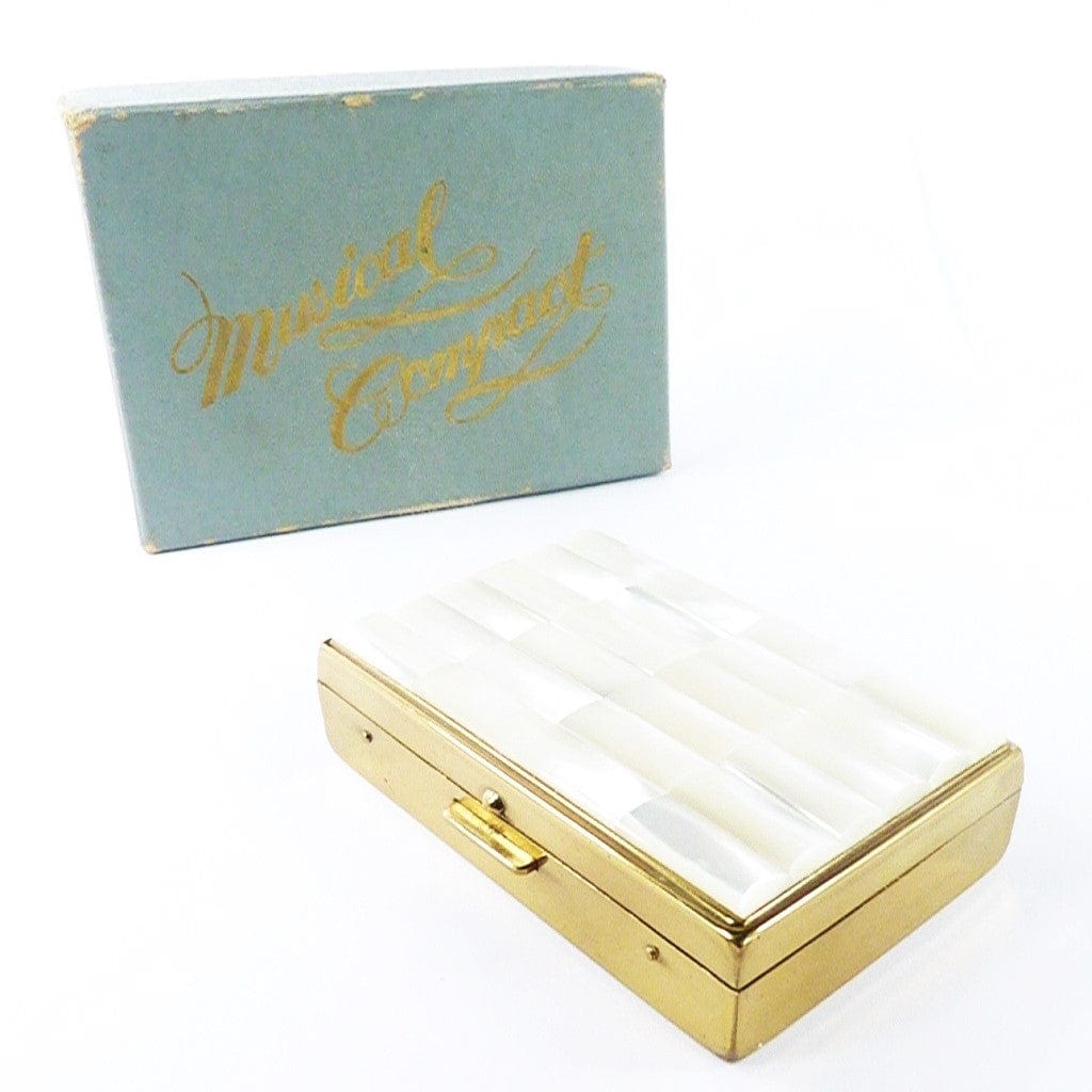 Musical Powder Box Vintage Musical Powder Box Mother Of Pearl Lid 1950s Plays Killarney ...