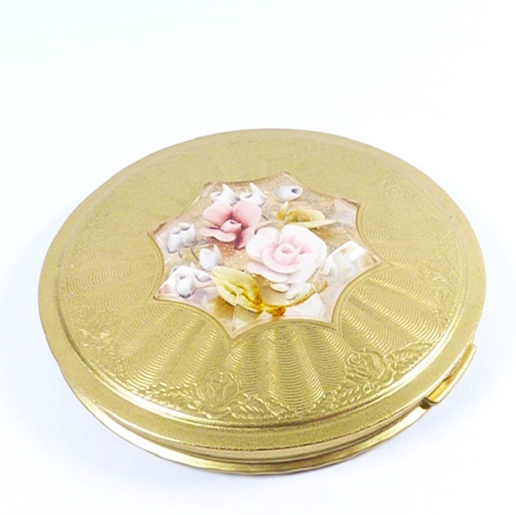 Large Floral Makeup Compact