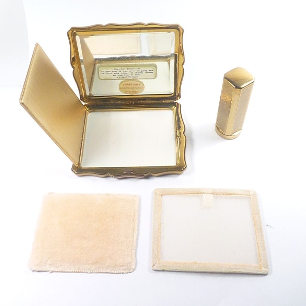 Unused Cased Vintage Stratton Powder Compact Lipstick Vanity Set – The ...