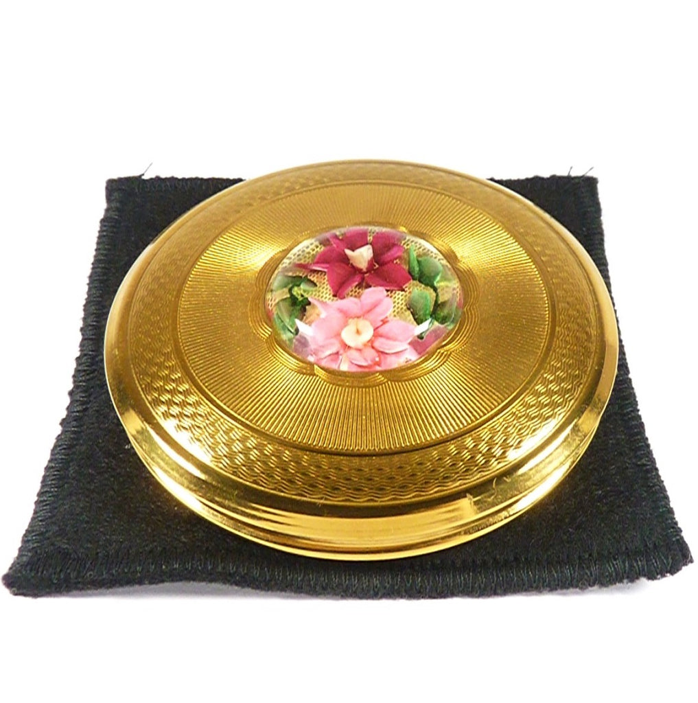 Lucite Flower Powder Compact