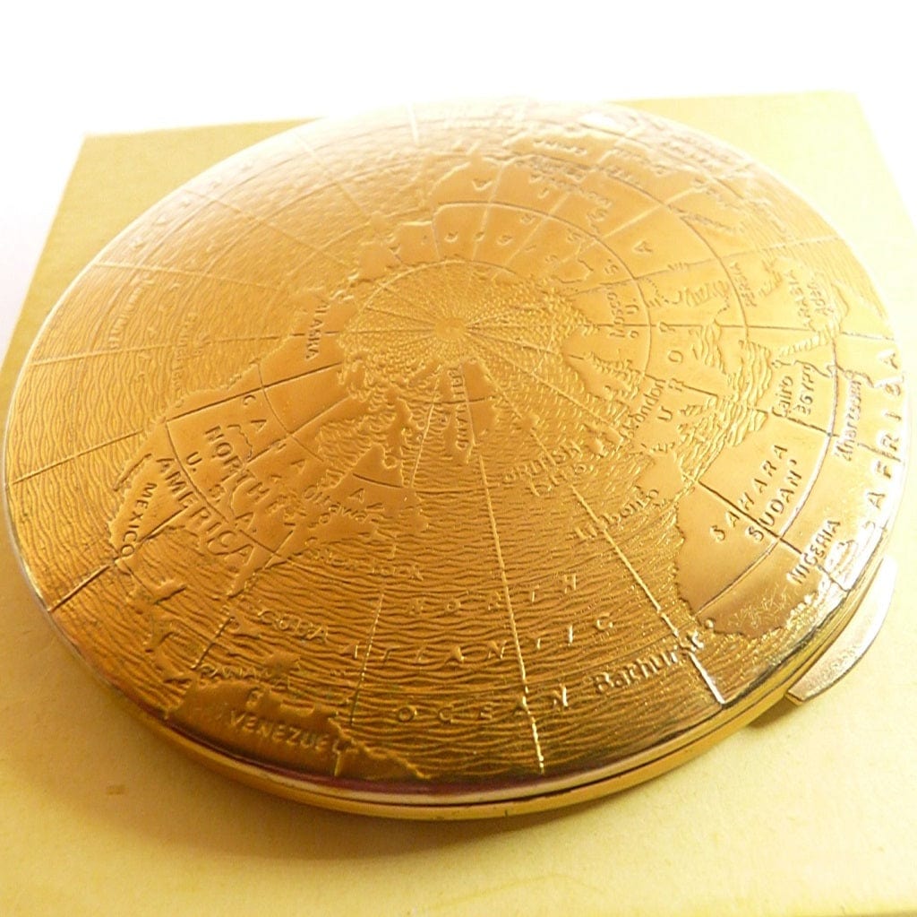 Map Of The World Vintage Kigu Compact Mirror