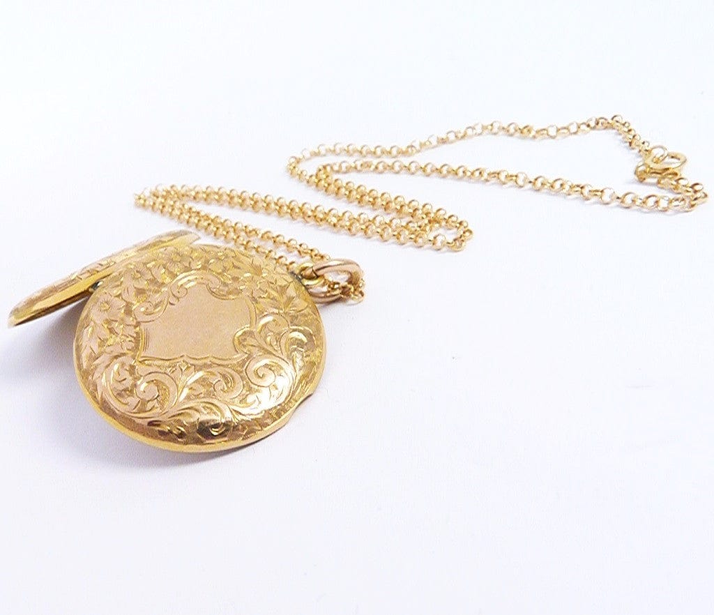 Ornate Circular Antique Locket With 18 Inch NECKLACE
