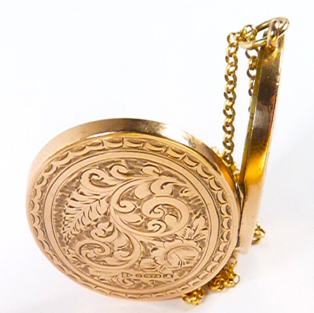 Ornate Hallmarked Gold Mourning Locket