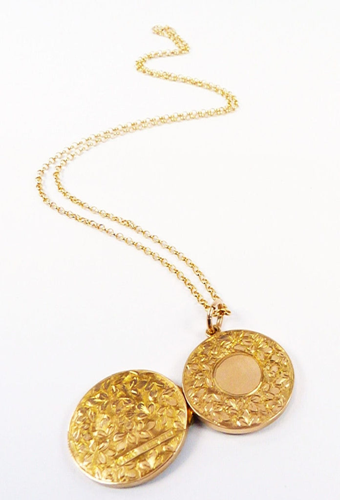 Ornate Solid Gold Locket Necklace