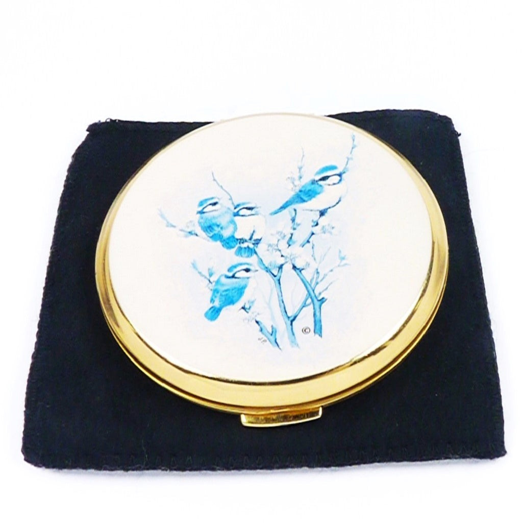 Pink And Blue Bird Makeup Compact