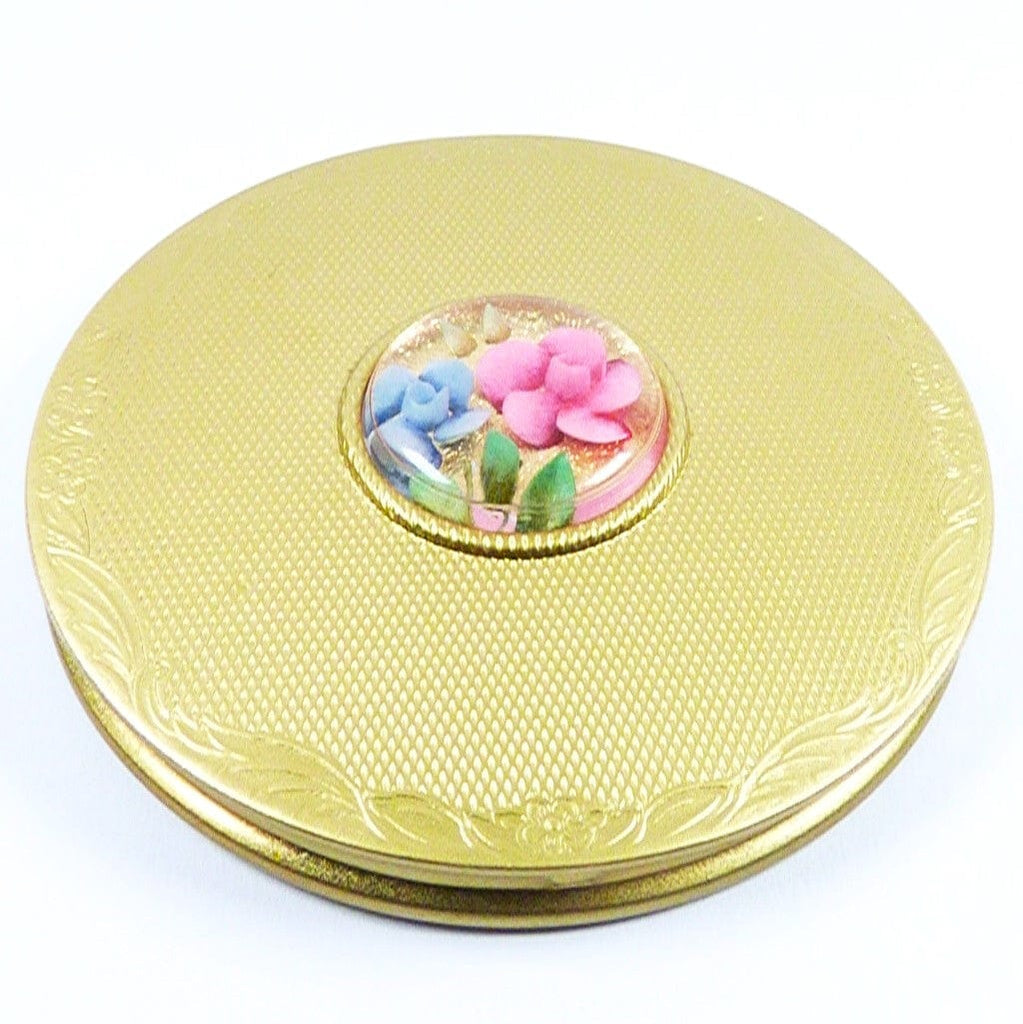 Pink Floral Makeup Compact Mirror