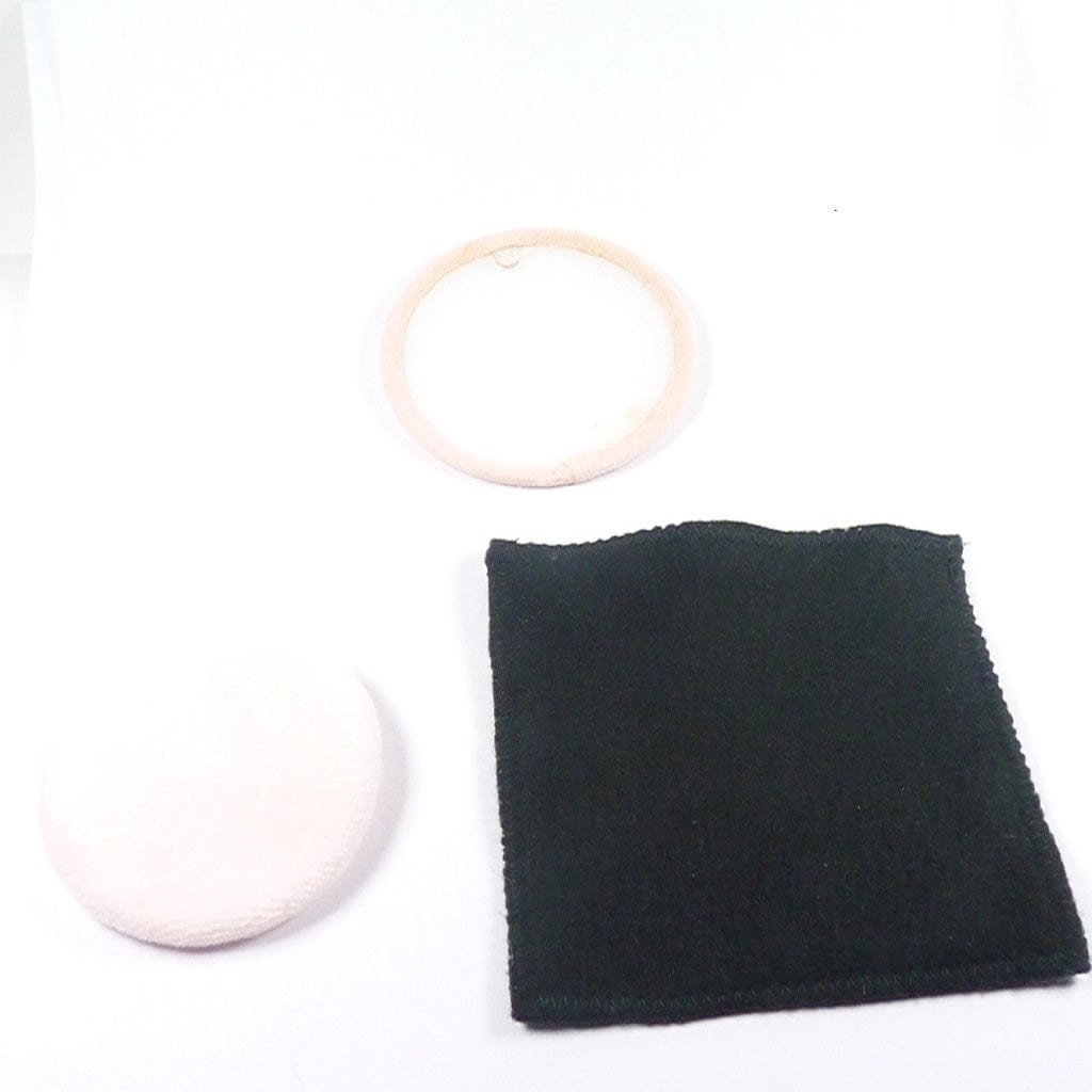 Pink Powder Puff Sifter And Felt Pouch