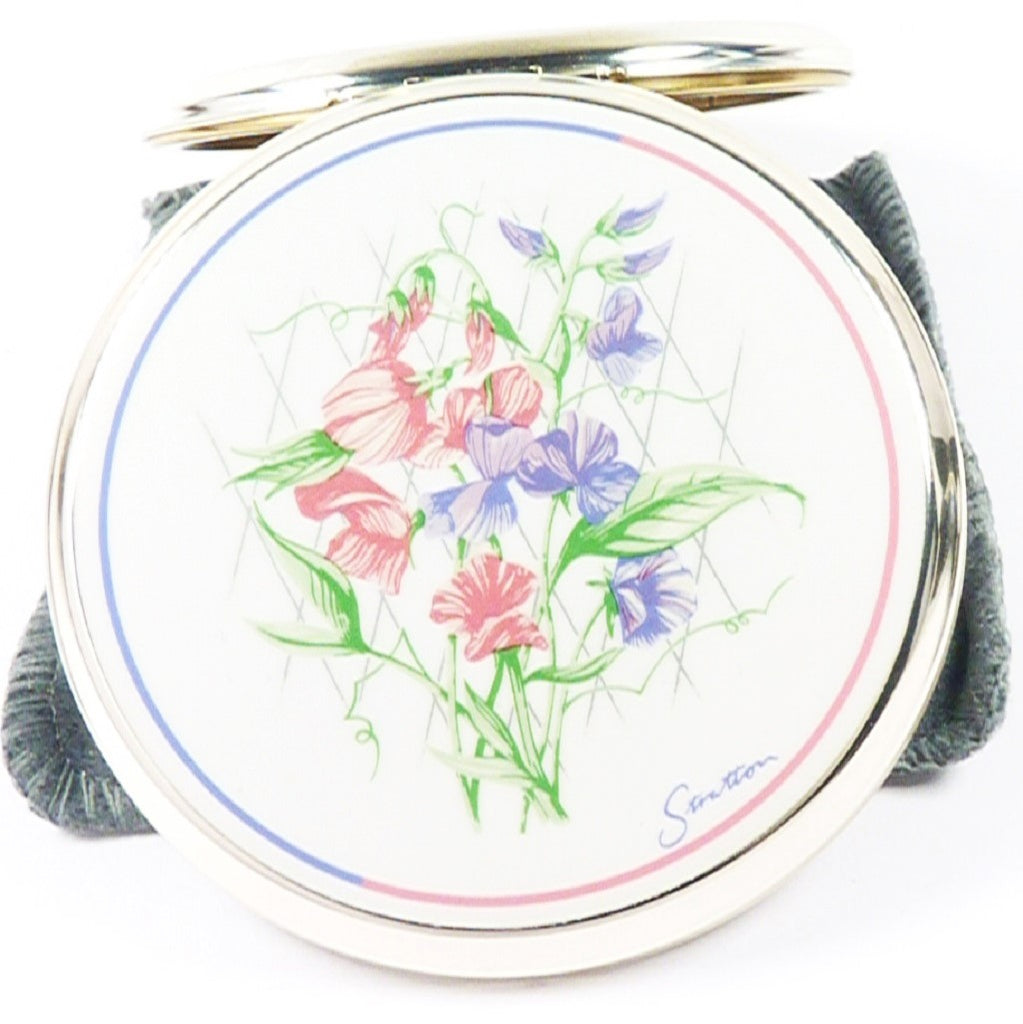 Pink Purple Flower Makeup Compact Mirror