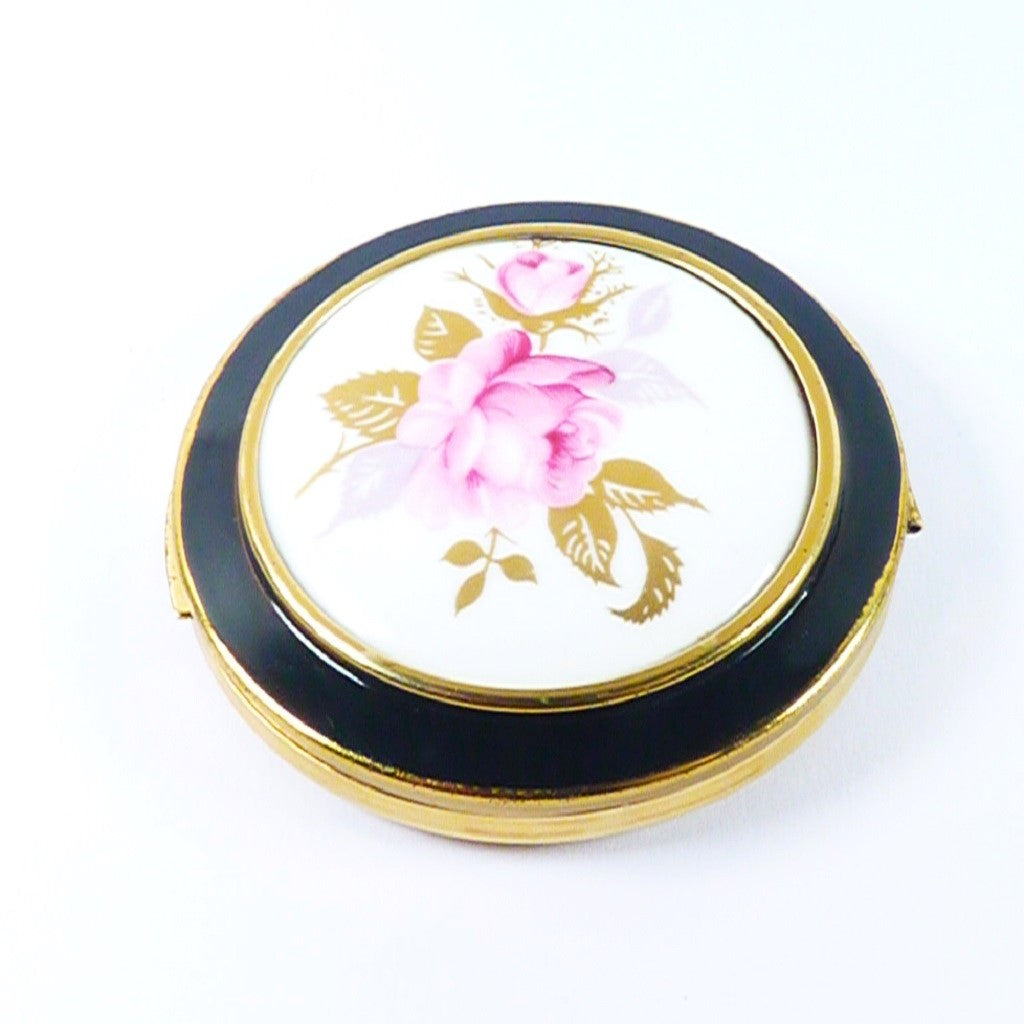 Pink Rose Vintage Compact Mirror