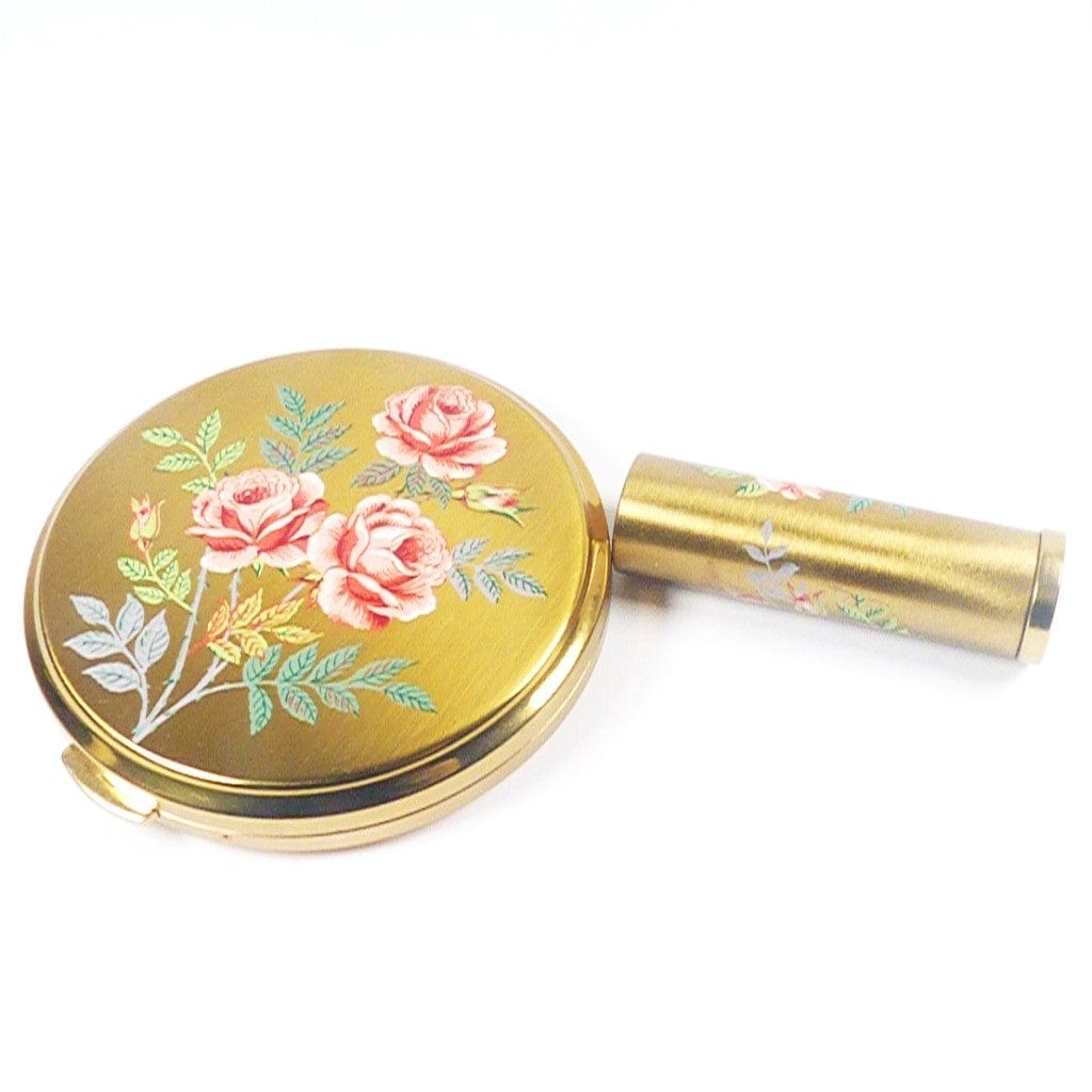 Pink Rose Vintage Refillable Makeup Compact