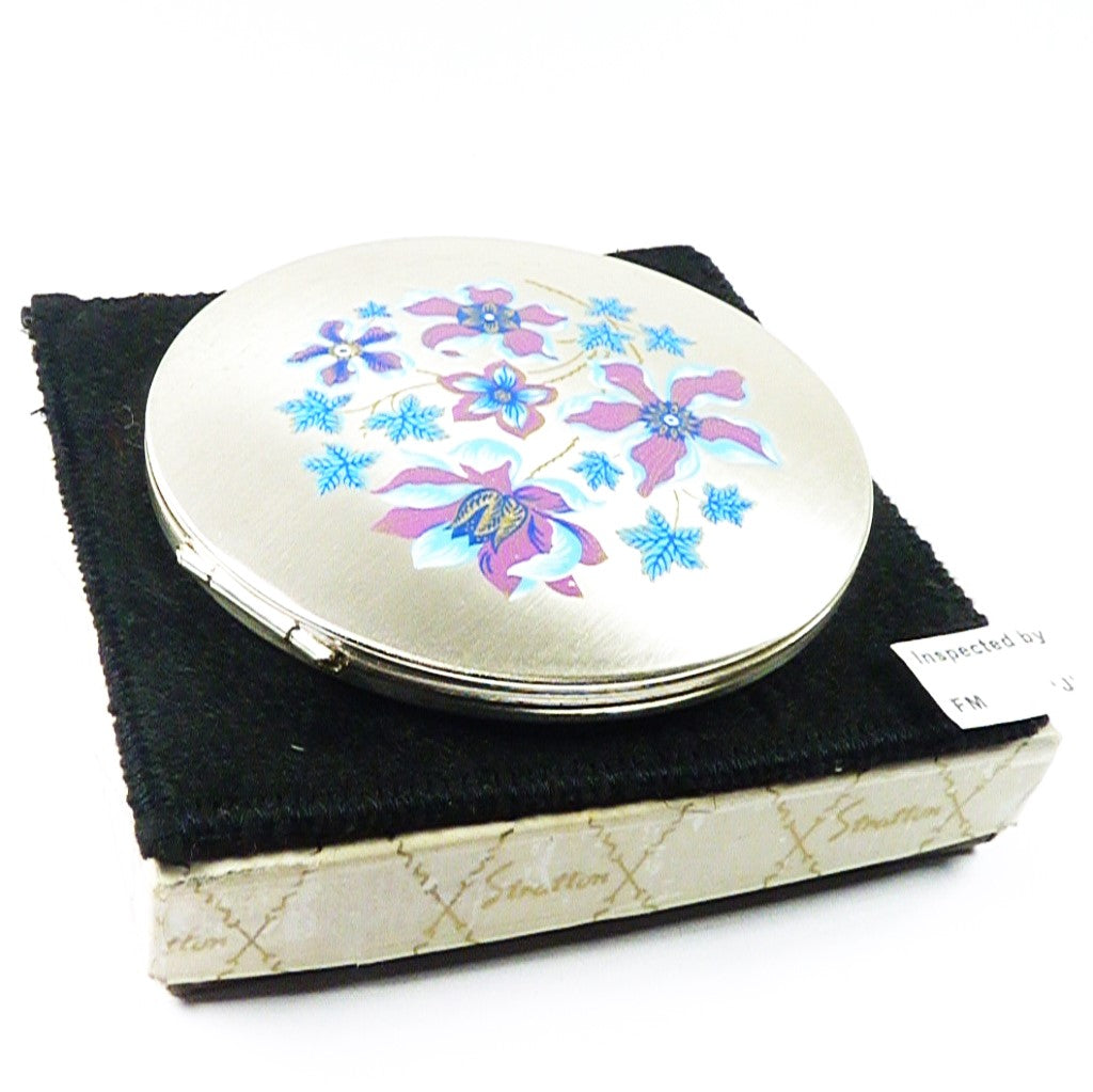 Purple Flower Powder Compact