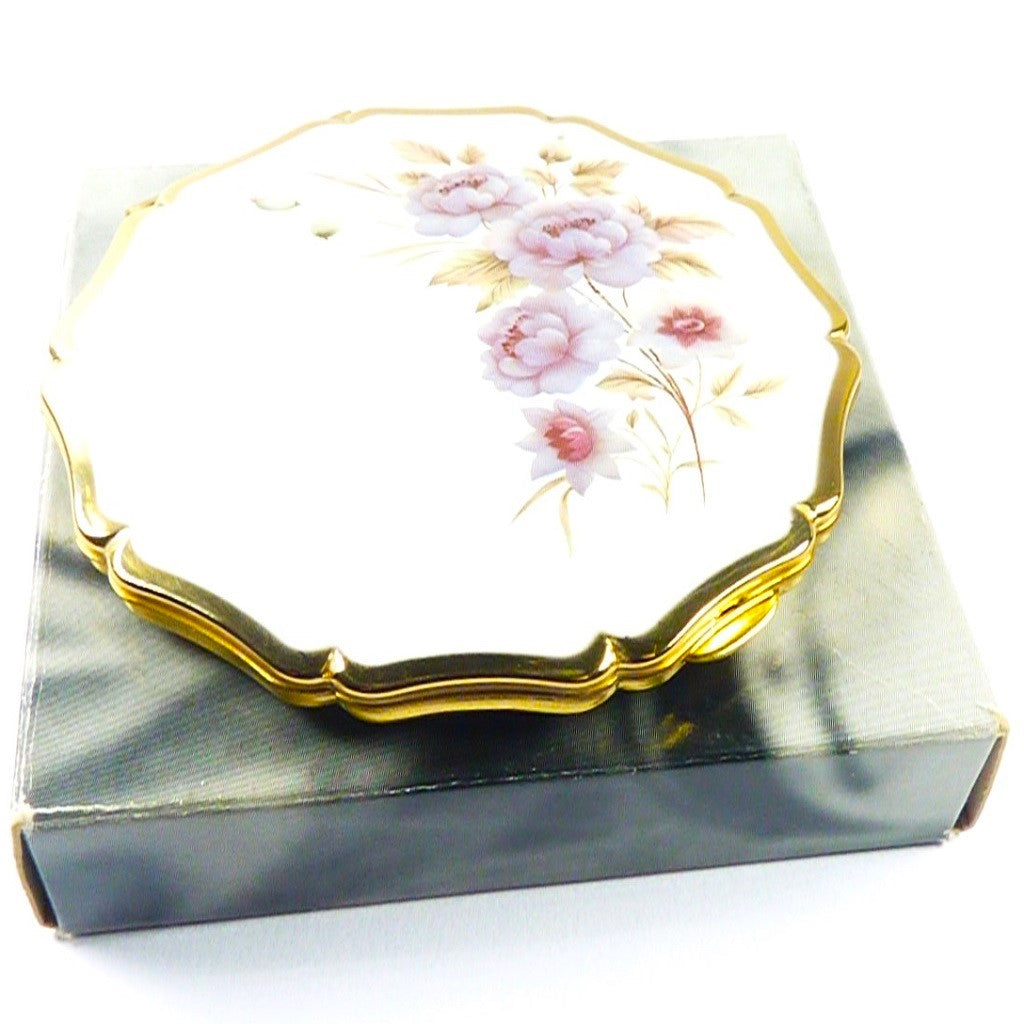 Purple Gold White Vintage Makeup Compact Mirror