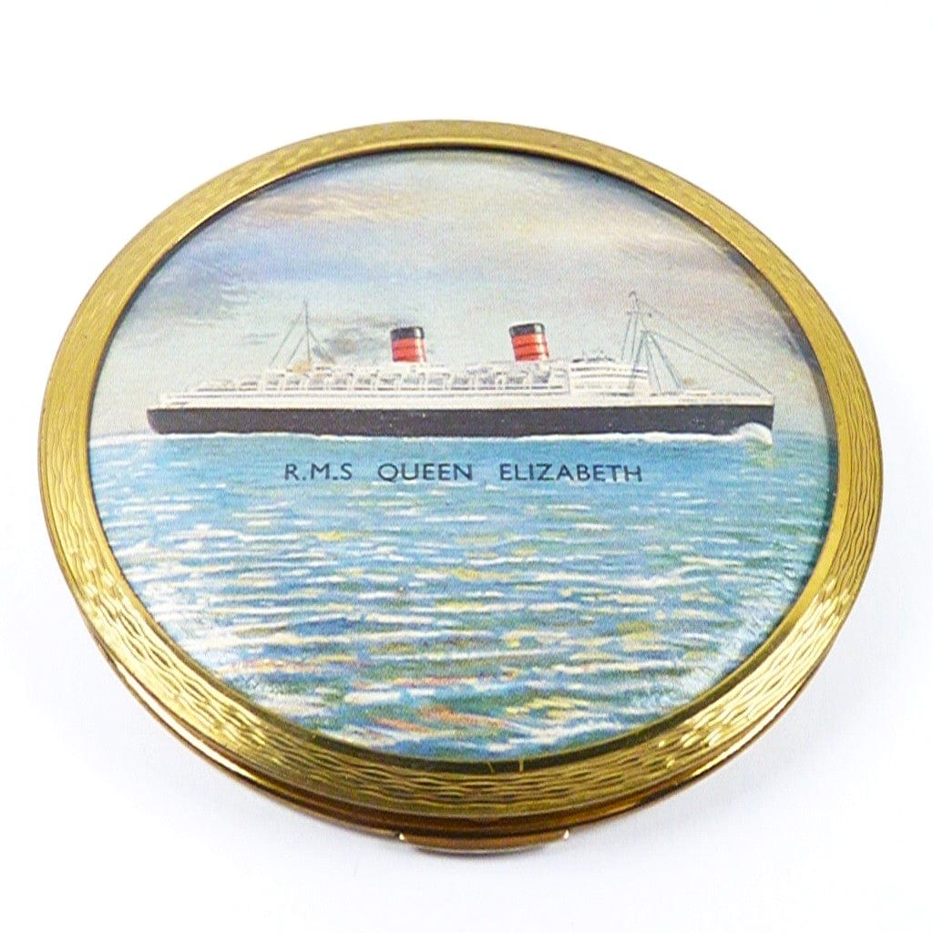 RMS Queen Elizabeth Ship Stratton Powder Compact