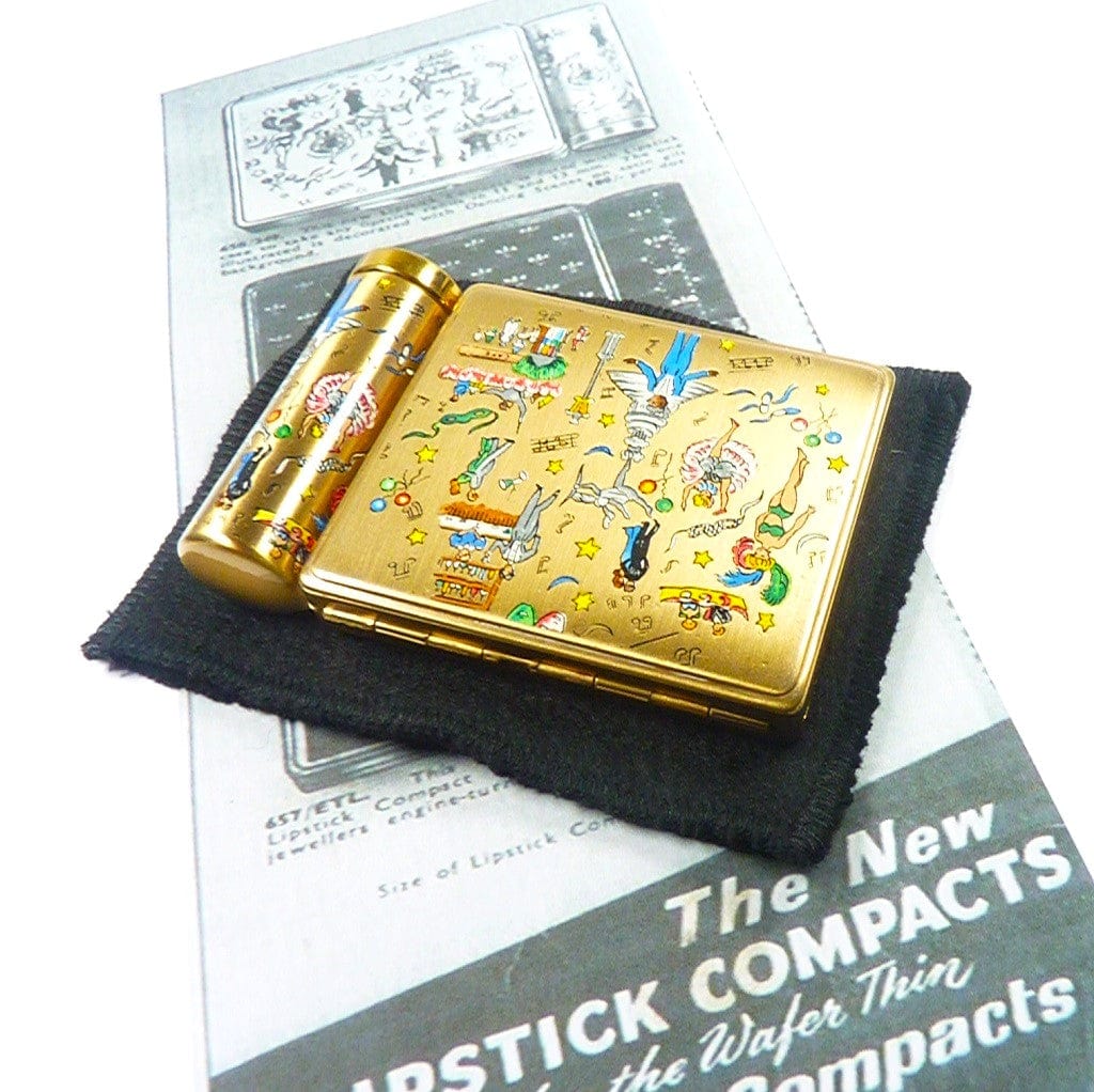 Rare Refillable Vintage Stratton Lipstick Compact Dancing Scenes – The ...