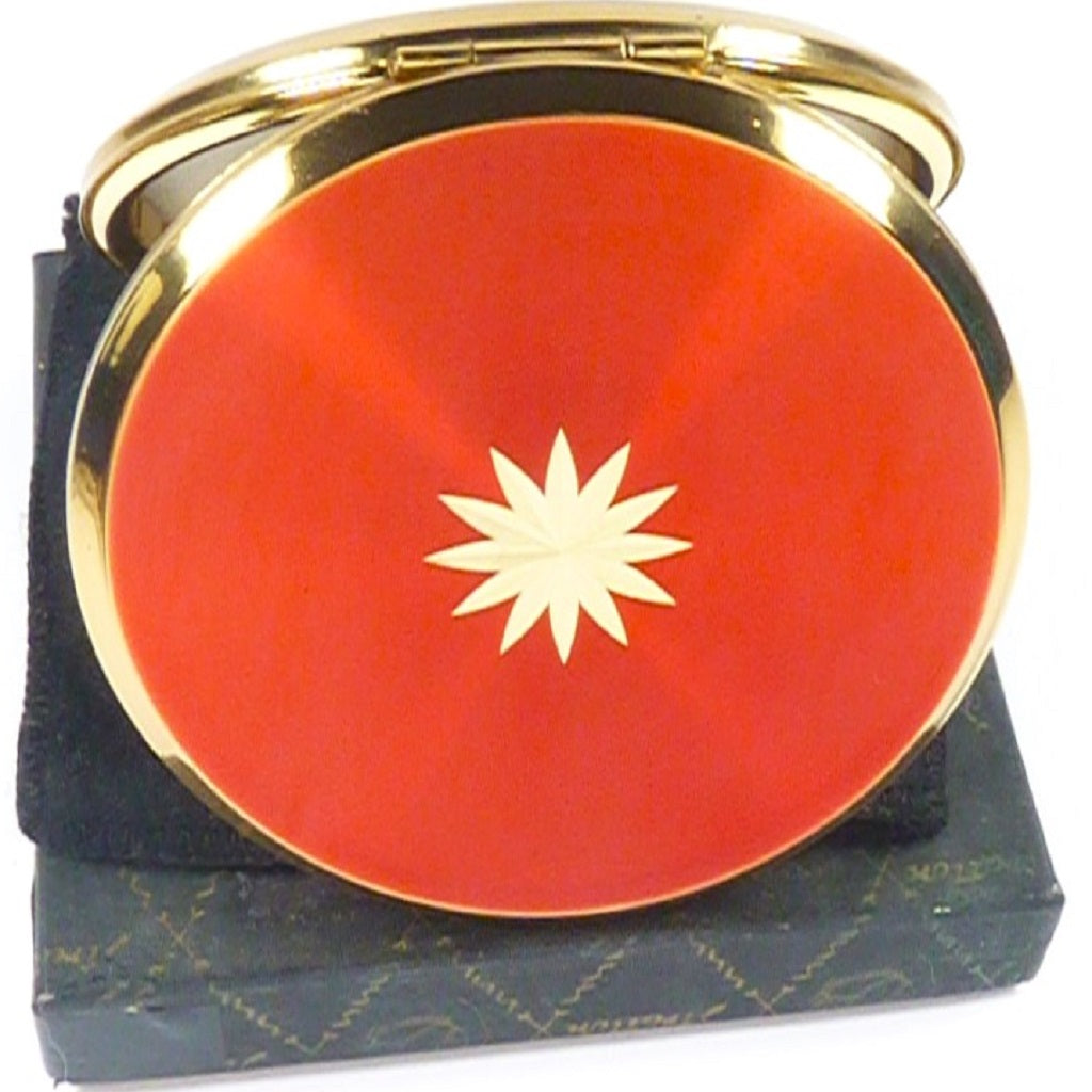 Red And Gold Makeup Purse Mirror Compact