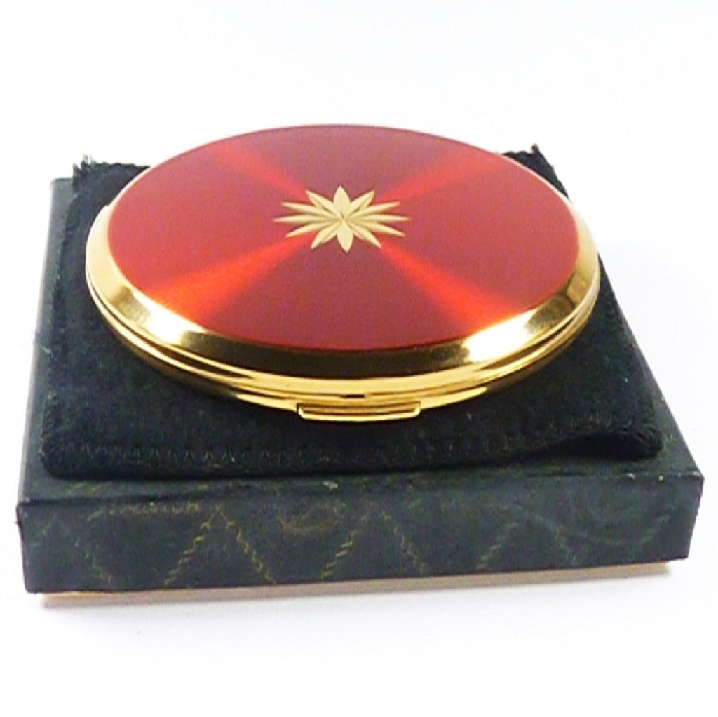 Red And Gold Stratton Powder Compact