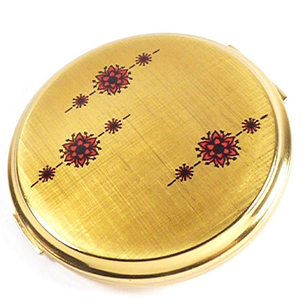 Red Black Gold Stratton Compact Mirror