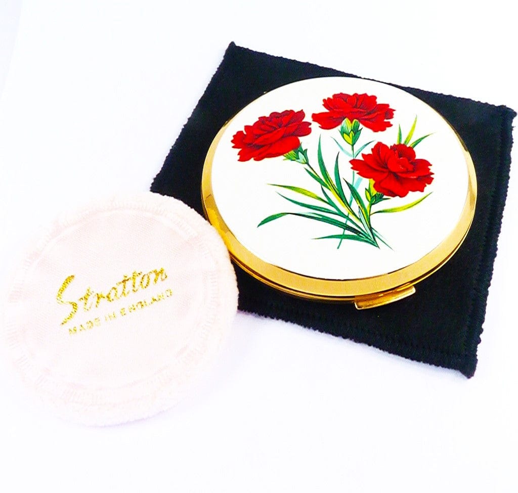 Red Carnation Mirror Compact