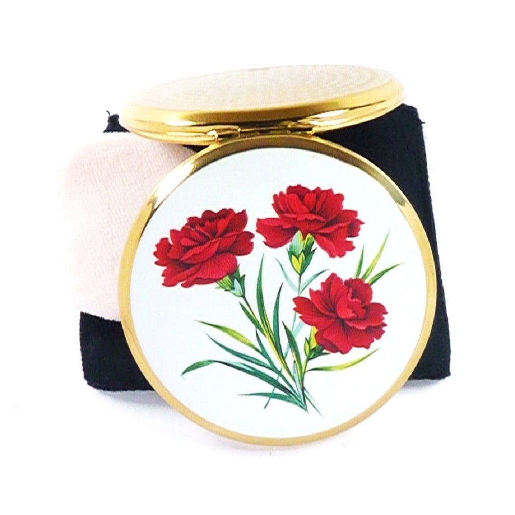 Red Carnation Stratton Mirror Compact