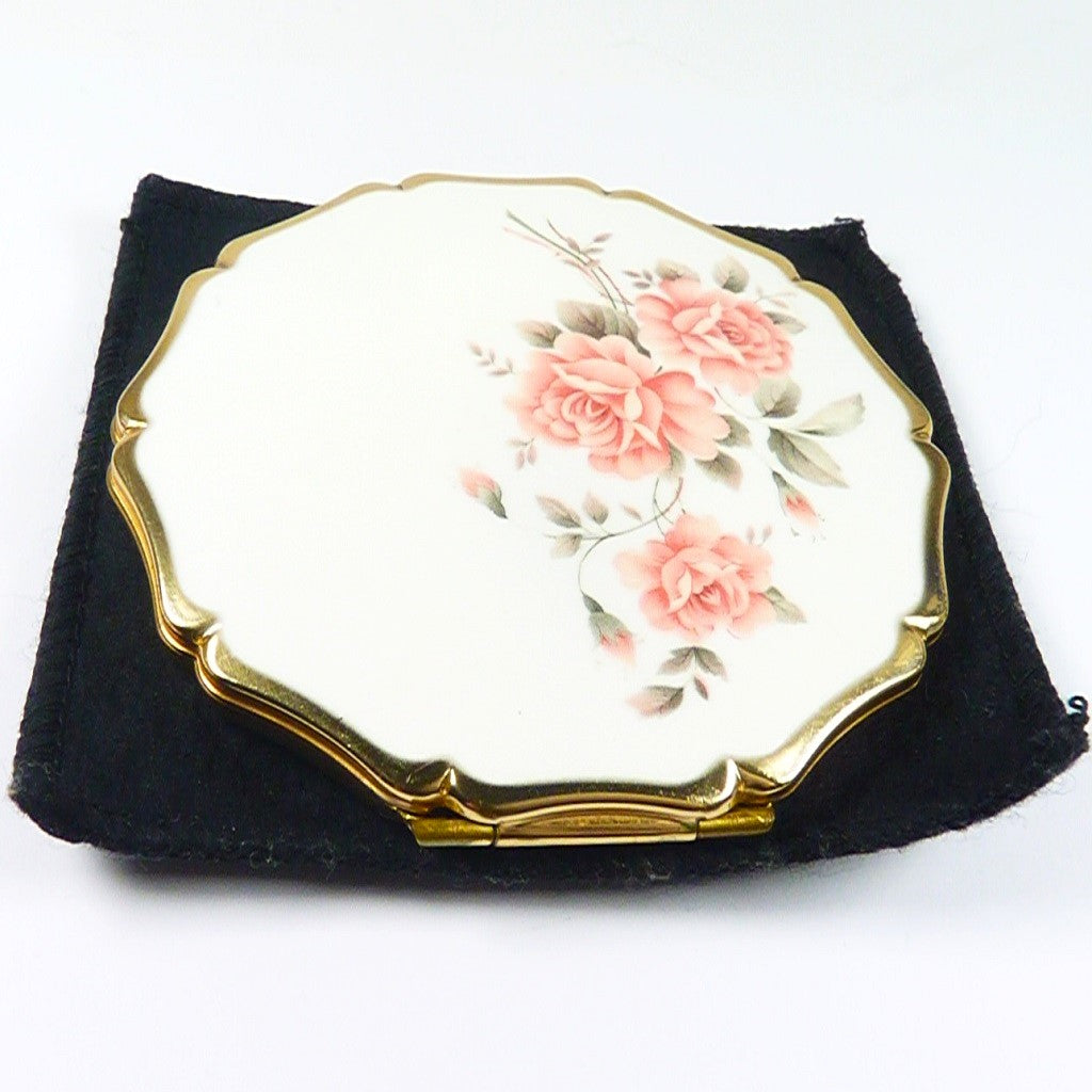 Second Hand Mirror Compact Pink Roses