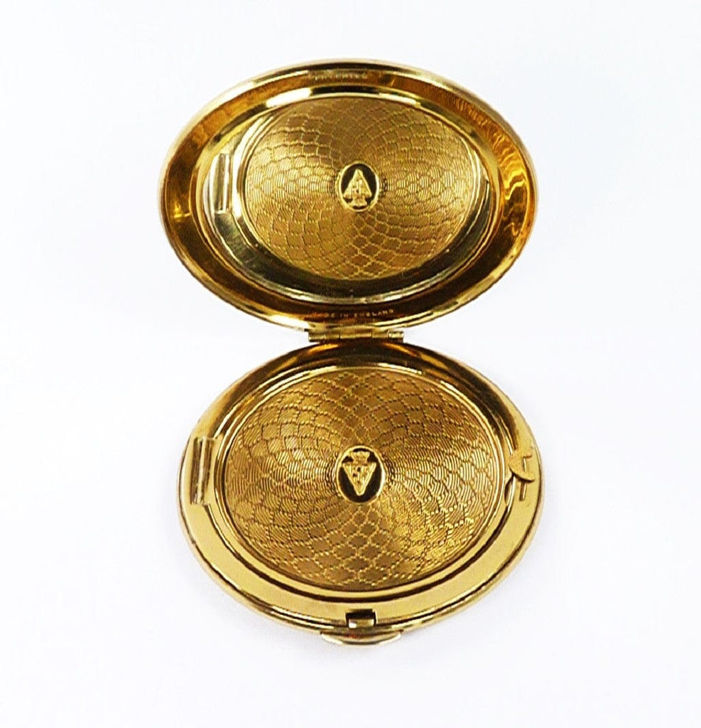 Small Gilded Brass Vintage Compact Mirror