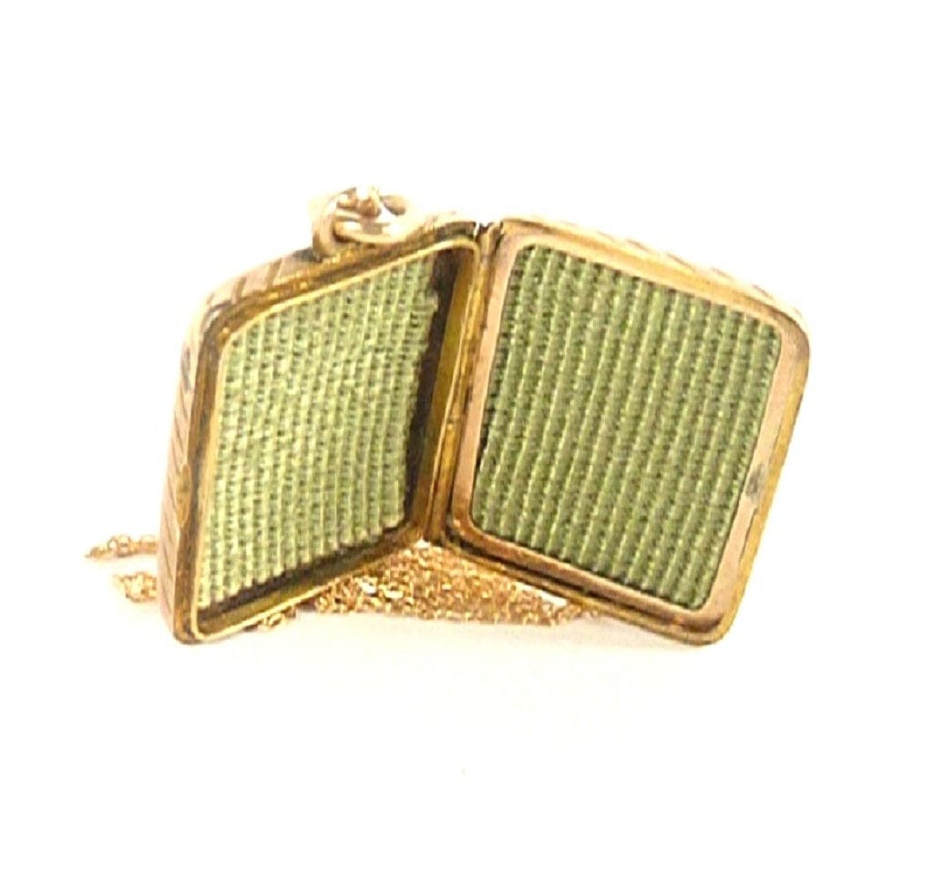 Small Oblong Solid Gold Locket On 9ct Gold Chain