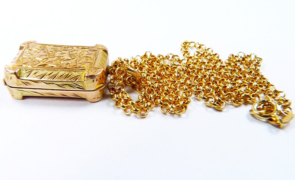 Solid Gold Belcher Chain Necklace And Locket