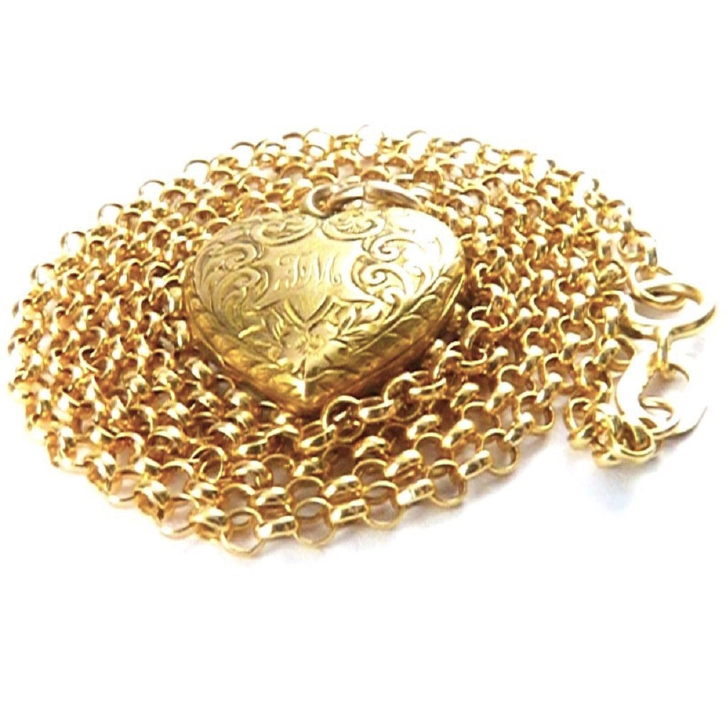 Solid Gold Heart Charm Necklace