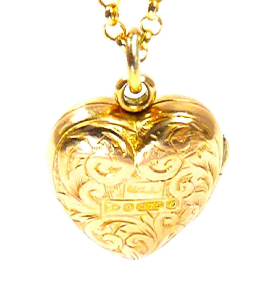 Solid Gold Heart Charm Necklace