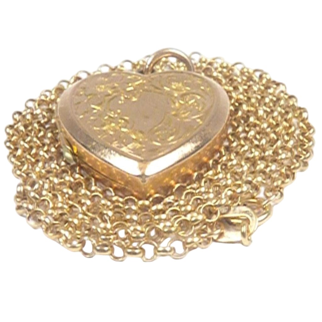 Solid Gold heart Locket Edwardian Era