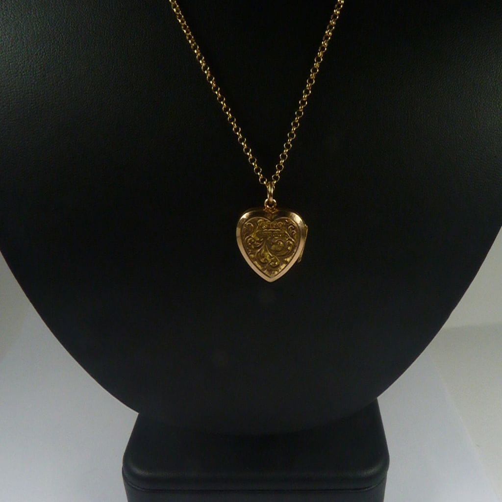 Solid Gold Heart Pendant Necklace