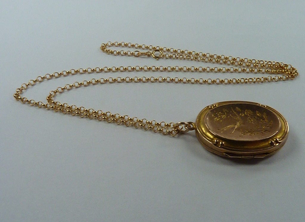 Solid Gold Locket Necklace 1900s