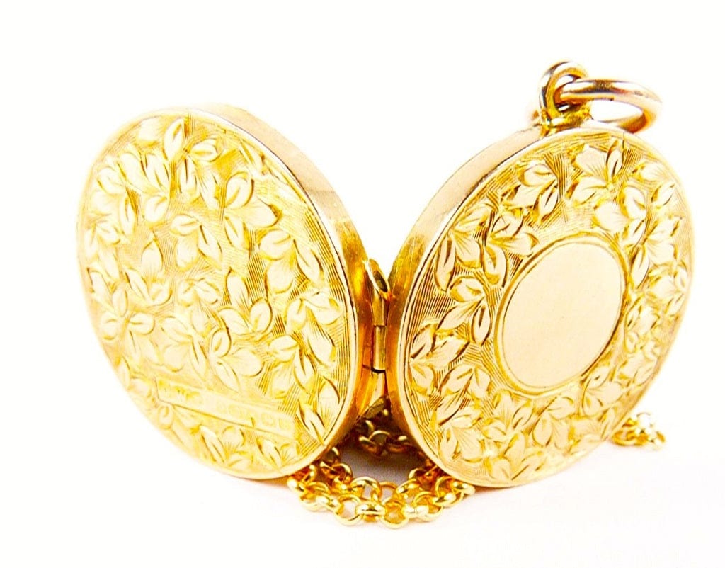 Hallmarked Gold Antique Locket Necklace