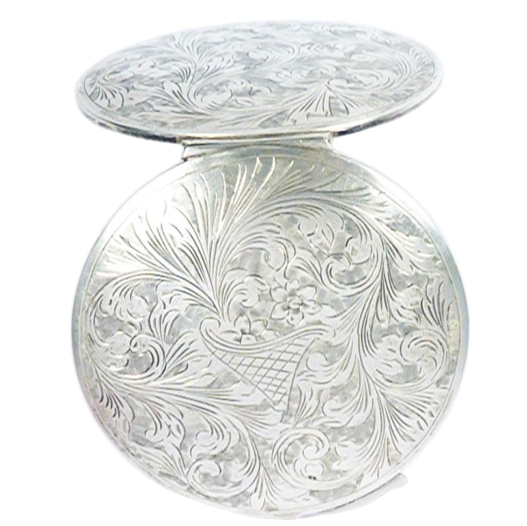 Solid Silver Compact Mirror
