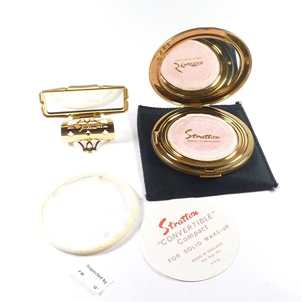 Rare Boxed Black Gold Grey Enamel Stratton Vanity Set 1970s – The ...