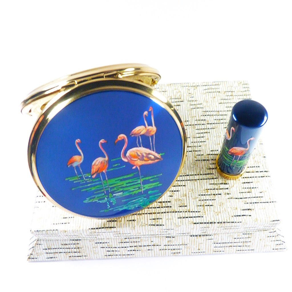 Stratton Enamel Flamingo Vanity Set